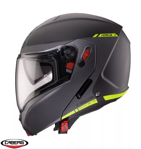 Casca Caberg Horus X Ray L6 negru/gri/galben fluor mat Pinlock ready
