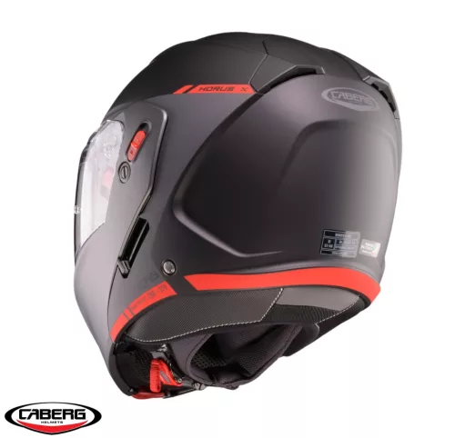 Casca Caberg Horus X Ray L7 negru/gri/rosu fluor mat Pinlock ready