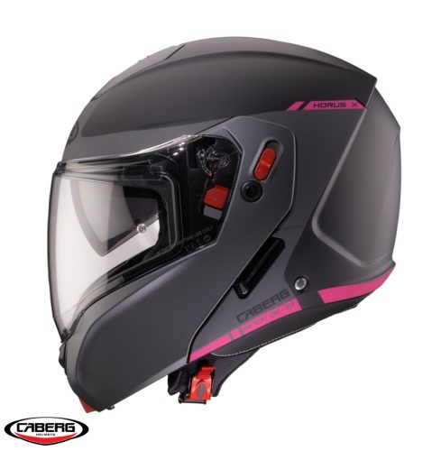 Casca Caberg Horus X Ray L9 negru/gri/fuchsia mat Pinlock ready - lentila Pinlock inclusa - Negru/gri/fuchsia mat