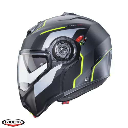 Casca Caberg Duke Evo Move L1 SV gun metal /negru/galben fluor mat Pinlock ready