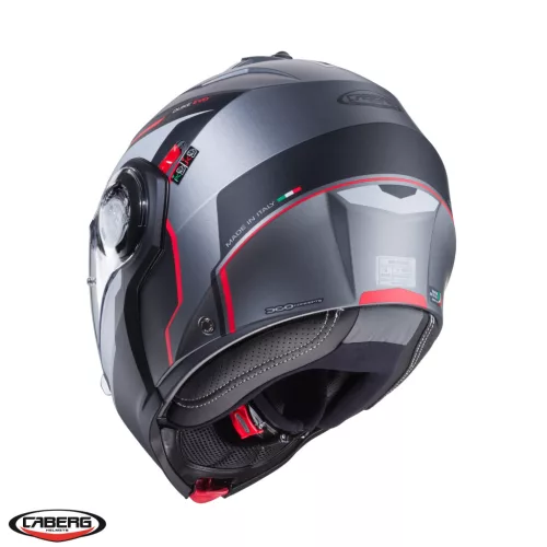Casca Caberg Duke Evo Move L2 SV gun metal /negru/rosu mat Pinlock ready