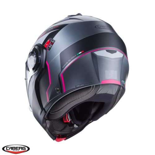 Casca Caberg Duke Evo Move M1 SV gun metal /negru/fuchsia mat Pinlock ready – lentila Pinlock inclusa