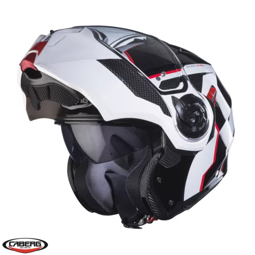 Casca Caberg Duke Evo Move M3 SV negru/alb/rosu lucios Pinlock ready