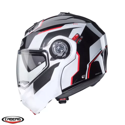 Casca Caberg Duke Evo Move M3 SV negru/alb/rosu lucios Pinlock ready