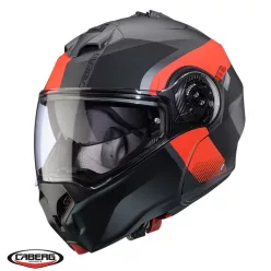  Casca Caberg Duke Evo SV Indy L2 gun metal /rosu fluor/negru mat Pinlock ready