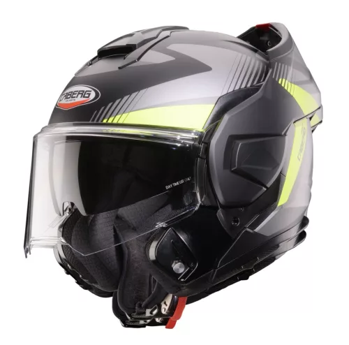 Casca Caberg Trip SV Lunar L6 negru/gri/galben fluor mat Pinlock ready