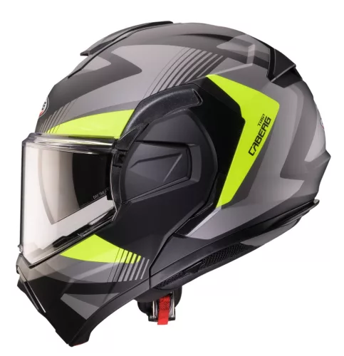 Casca Caberg Trip SV Lunar L6 negru/gri/galben fluor mat Pinlock ready