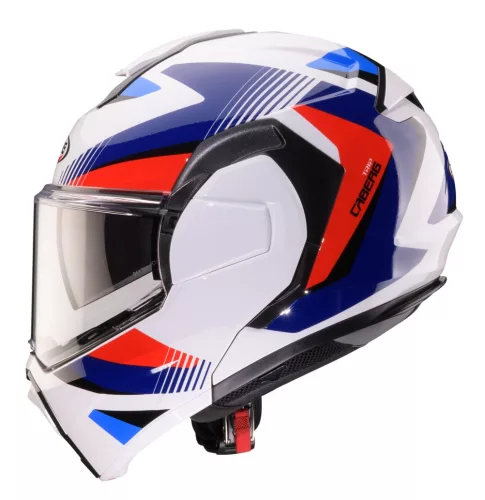 Casca Caberg Trip SV Lunar O5 alb/rosu/albastru lucios Pinlock ready