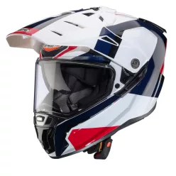   Casca adventure/off road Caberg Tanami SV Scram H7 alb/rosu/albastru lucios Pinlock ready
