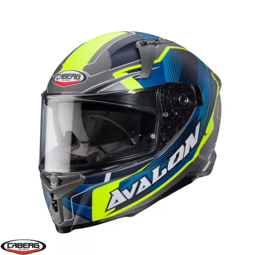 Casca Caberg Avalon X SV Optic L8 gri/albastru/galben fluor mat Pinlock ready