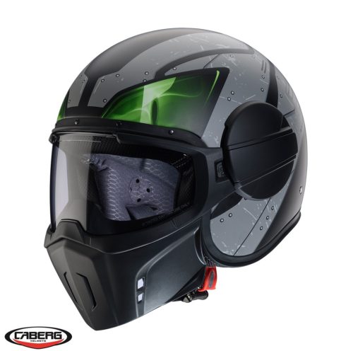 Casca Caberg Ghost X Vyrus P7 negru/gri/verde fluor mat