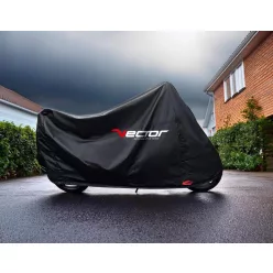   Husă moto/scuter Vector H2O interior/exterior, pentru motociclete cu parbriz, negru, mărime S