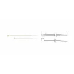   Coliere plastic Bihr nylon 2,5x100 mm albe (set 100 buc) K-100M