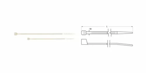 Coliere plastic Bihr nylon 3,6x203 mm albe (set 100 buc) K-200I