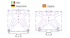 Catadioptru roșu Bihr dreptunghiular cu suport orizontal KAT01
