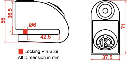 Lacat de disc cu alarma Kovix KD6