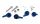 Manetă V Parts Bolts kit albastru KIT-SL1-BLUE