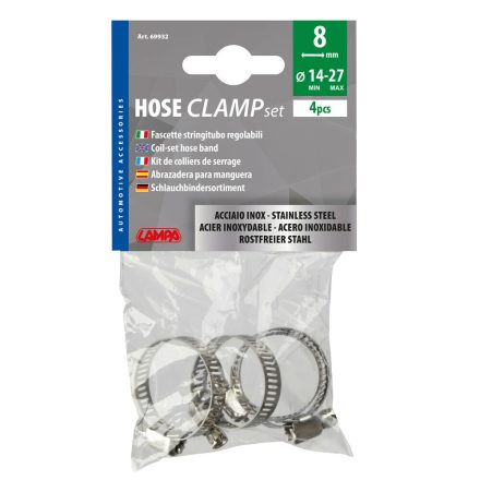 Lampa - Coliere Rotunde Inox, 8Mm, Diam. 14-27Mm, 4 Buc. [Nou]