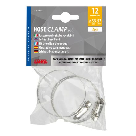 Lampa - Coliere Rotunde Inox, 12Mm, Diam. 23-57Mm, 2 Buc. [Nou]