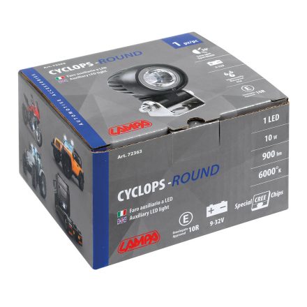 LAMPA - CYCLOPS, proiector CREE rotund [LED] [focus] 9/32V, IP68, 10W, 900Lumens, 6000K [nou]