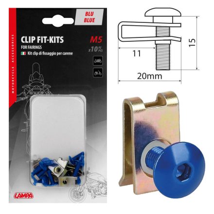 Lampa - Clip Fit-Kits For Fairings (5 Ma) - 10 Pcs - Blue [Nou]