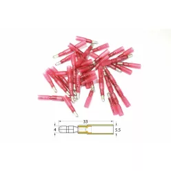   Conectori glonț mamă termocontractabili Bihr 0,5–1,5 mm², roșu transparent (50 buc) MPHD1-156