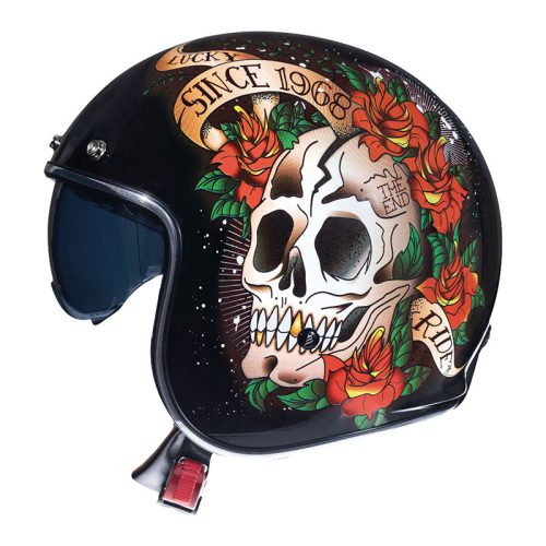 Casca Mt Helmets Le Mans 2 Skull & Roses A1