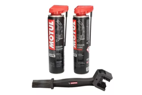 Kit intretinere lant Motul Chain Care Road ( C1 + C2 + perie)