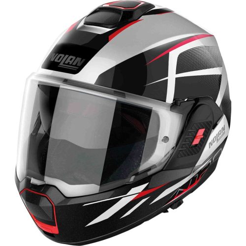 Casca Nolan N120-1 06 Nightlife N-Com Metal White Red/Black 24