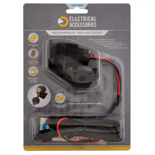Oxford USB 5V 2AMP DUAL Socket & Fused LOOM
