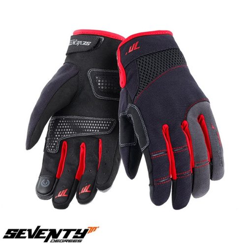 Manusi barbati Urban vara Seventy model SD-C48 negru/rosu - degete tactile - Negru/rosu