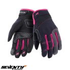 Manusi femei Urban vara Seventy model SD-C50 negru/roz - degete tactile - Negru/roz