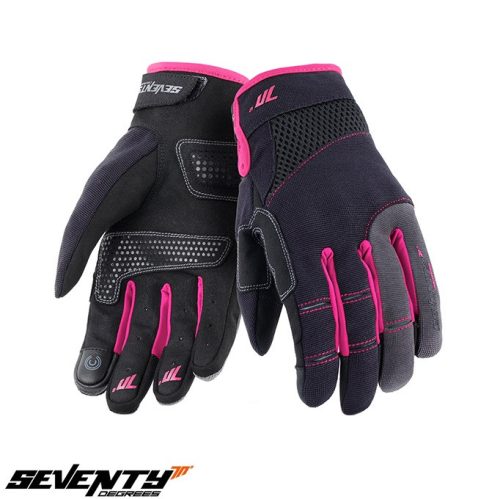 Manusi femei Urban vara Seventy model SD-C50 negru/roz - degete tactile - Negru/roz