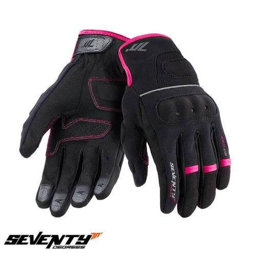 Manusi femei Urban vara Seventy model SD-C56 negru/roz - degete tactile - Negru/roz
