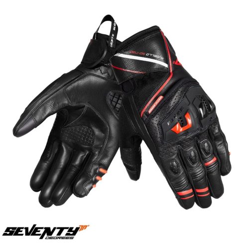 Manusi barbati Racing/Naked vara Seventy model SD-N30 Mugello culoare: negru/rosu - degete tactile - Negru/rosu