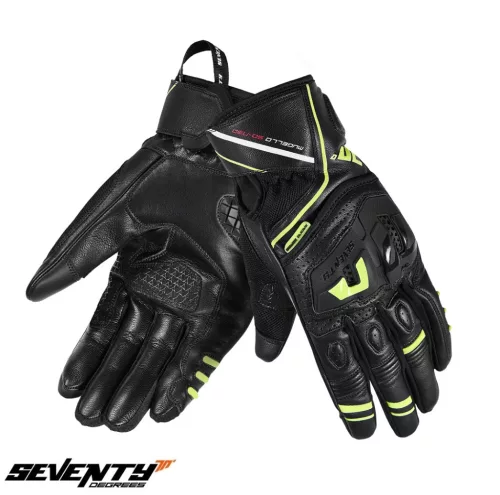 Manusi barbati Racing/Naked vara Seventy SD-N30 Mugello negru/galben fluor