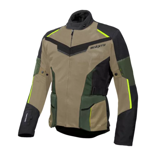 Geaca Seventy SD-JT70 Atacama nisipiu/verde/galben fluor