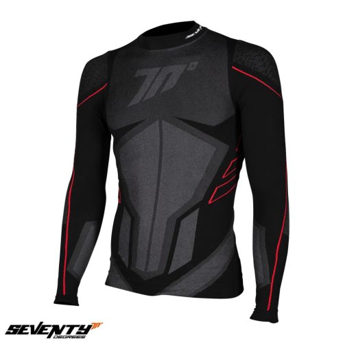 Bluza moto termica (de compresie) Seventy model SD-CT1 culoare: negru/gri - unisex - Negru/gri