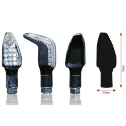   Semnalizatoare LED Bihr Boomerang corp negru, lentilă transparentă (pereche) ST-210
