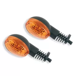   Semnalizator Highsider universal cu bec, corp negru, dispersor portocaliu, față și spate (pereche)