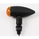 Semnalizator Highsider Micro-Bullet cu bec, corp negru, dispersor portocaliu, față și spate (pereche)