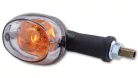 Semnalizator Highsider Oval cu bec, corp negru, dispersor transparent, față și spate (pereche)
