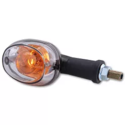   Semnalizator Highsider Oval cu bec, corp negru, dispersor transparent, față și spate (pereche)