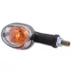 Semnalizator Highsider Oval cu bec, corp negru, dispersor transparent, față și spate (pereche)