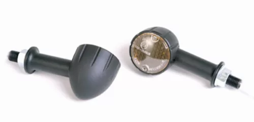Semnalizator Highsider Arizona mini cu bec, corp negru, dispersor fumuriu, față și spate (pereche)