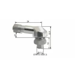   Valve tubeless aluminiu Bihr Ø8,5 mm cot 80°, argintii (set 10 buc) W531