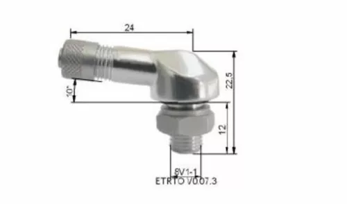 Valve tubeless aluminiu Bihr Ø8,5 mm cot 80°, argintii (set 10 buc) W531