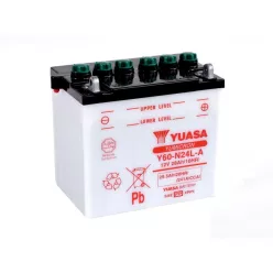   Baterie moto Yuasa Y60-N24L-A convențională fără electrolit, 12V 29,5Ah