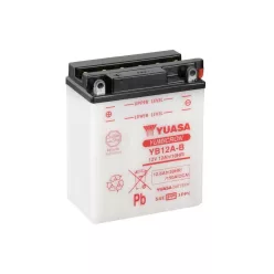   Baterie moto Yuasa YB12A-B convențională fără electrolit, 12V 12,6Ah