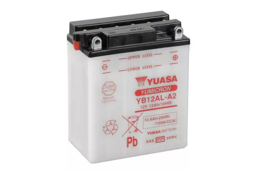 Baterie moto Yuasa YB12AL-A2 convențională fără electrolit, 12V 12Ah